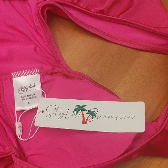 Pink Ruffled Swimsuit with Belt - Picture 4 of 6